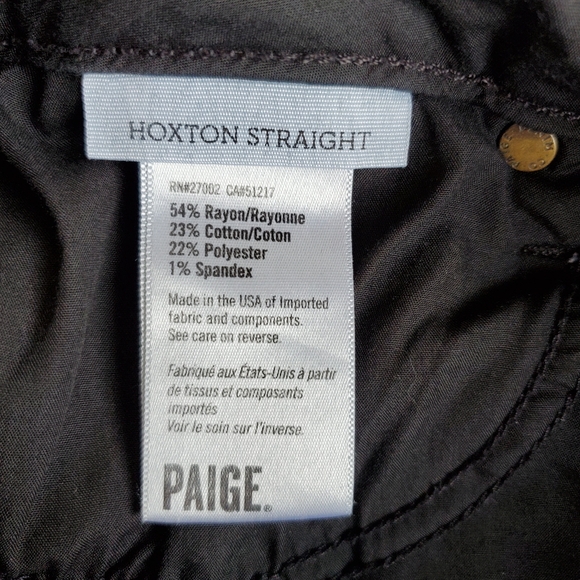 PAIGE 29 Hoxton High Rise Straight Leg Slim Casual Jeans in Dark Shadow - Picture 7 of 15